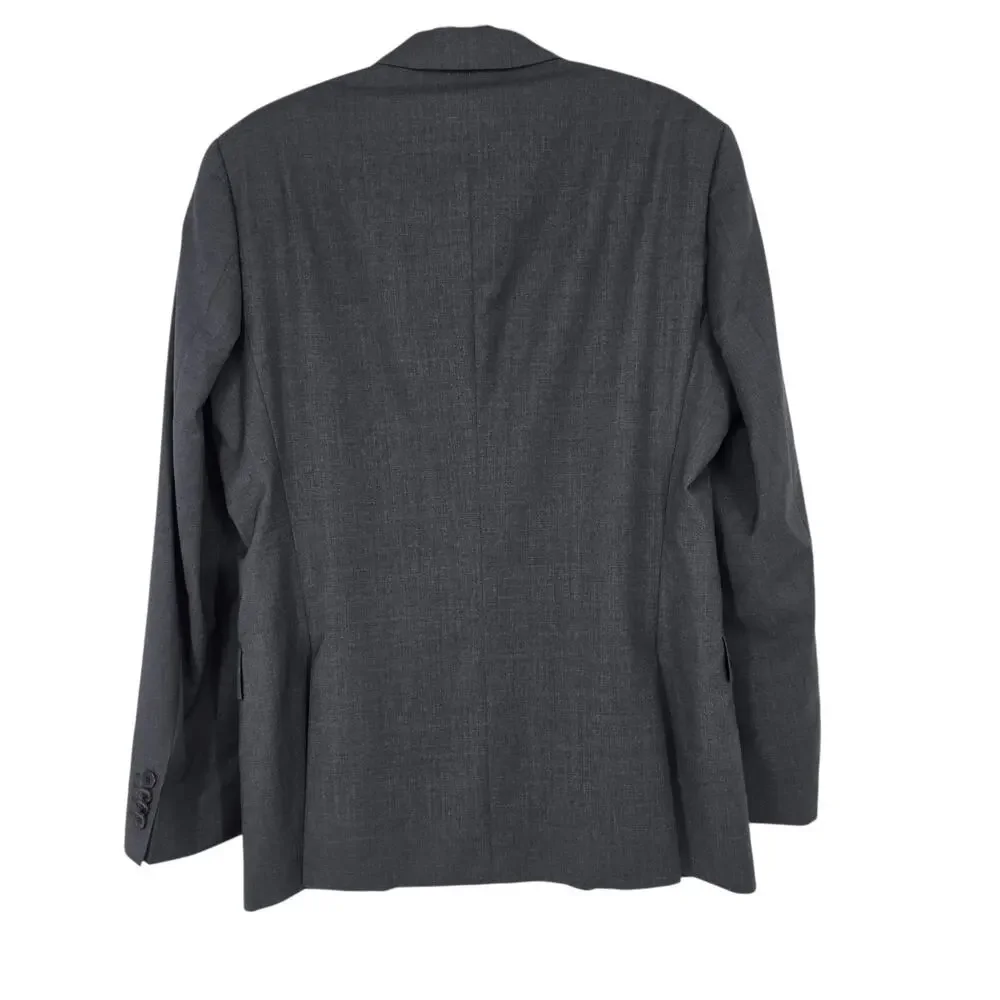 NWT Boss By Hugo Boss Charcoal Gray Slim Fit Two-Button Wool Blazer Size 40R